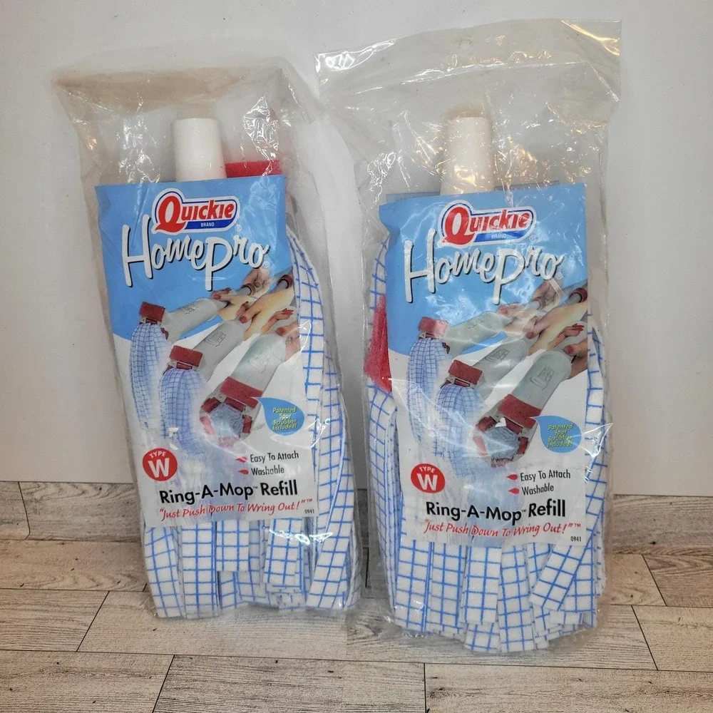 New In Packaging Quickie RING-A-MOP Mophead REFILL Type W #0941 Lot 2